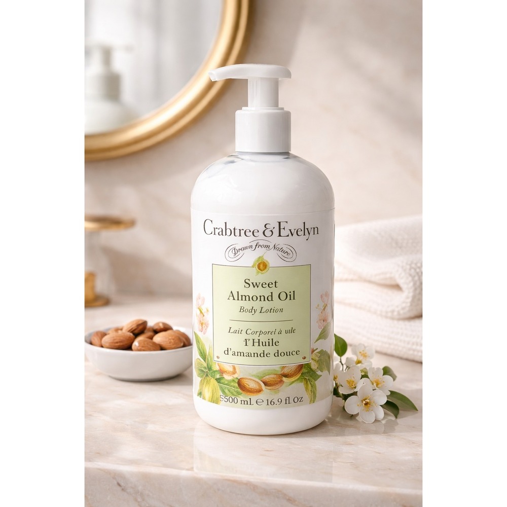 Crabtree And Evelyn Sweet Almond Oil Body Lotion 16.9 Oz. New